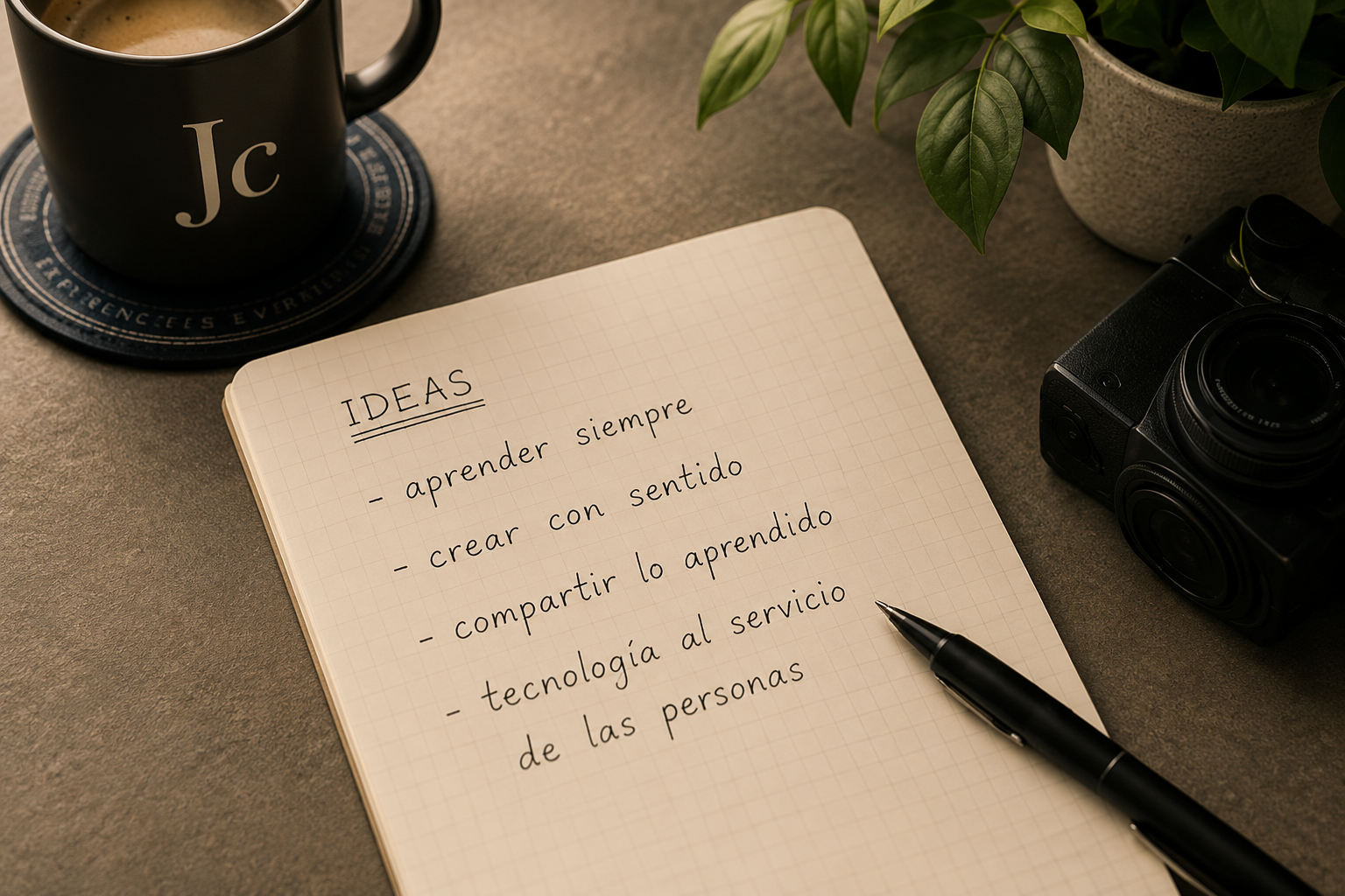 Cuaderno con las ideas que permanecen en JageCreative