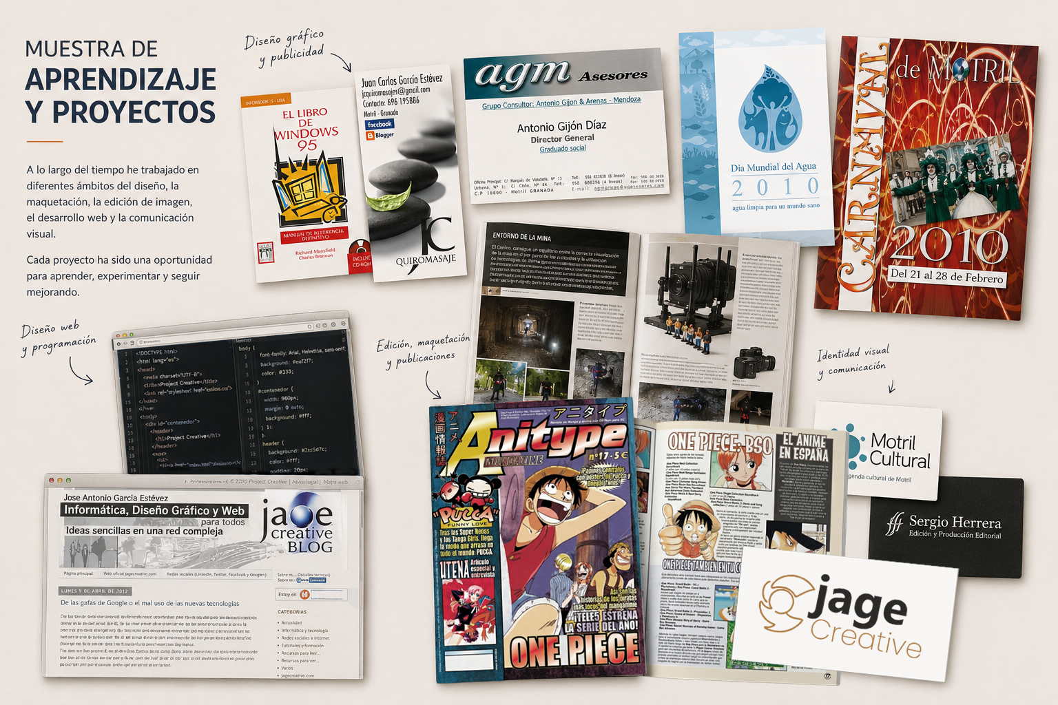 Muestra de proyectos y aprendizajes de JageCreative