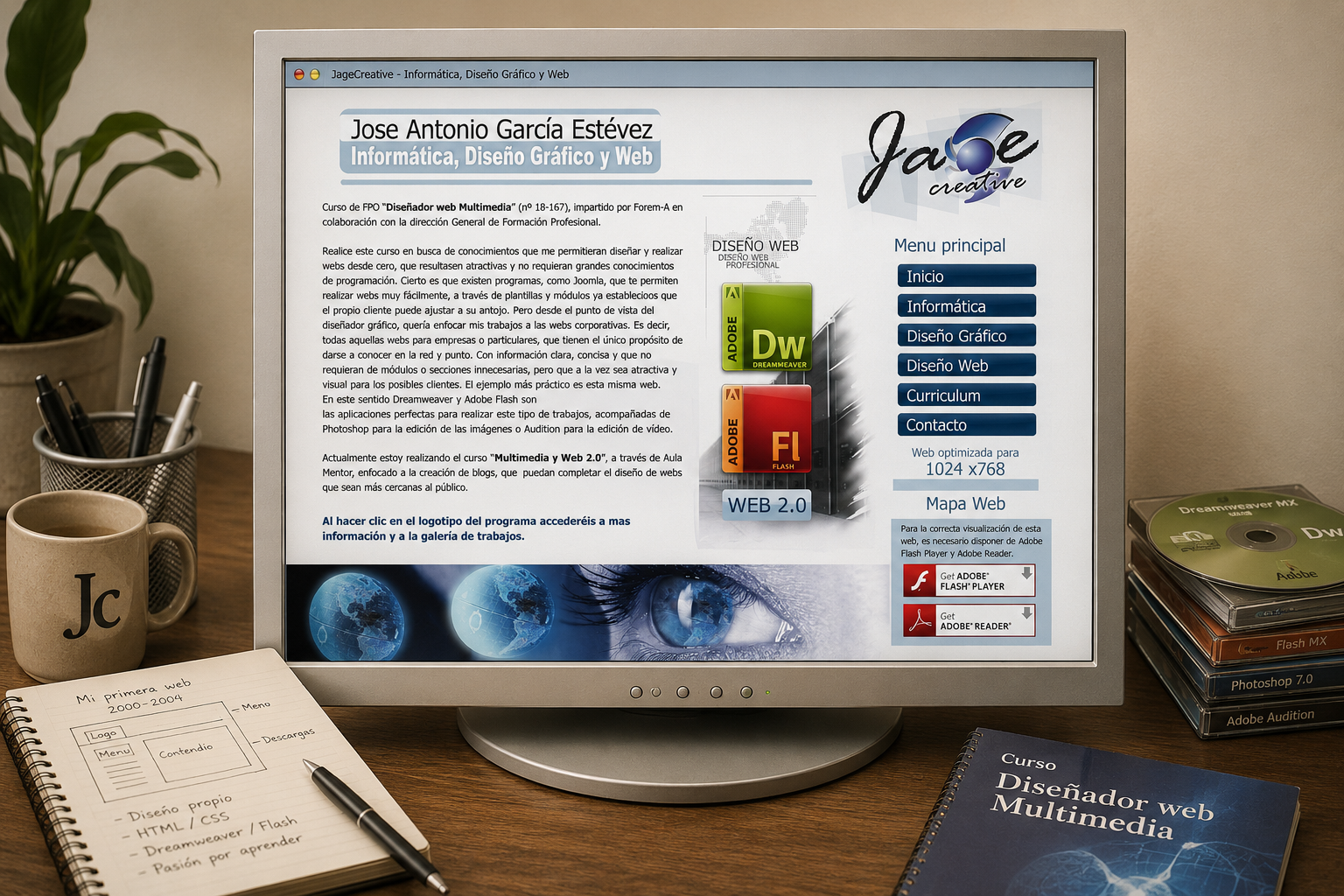 Una de las primeras versiones de la web de JageCreative