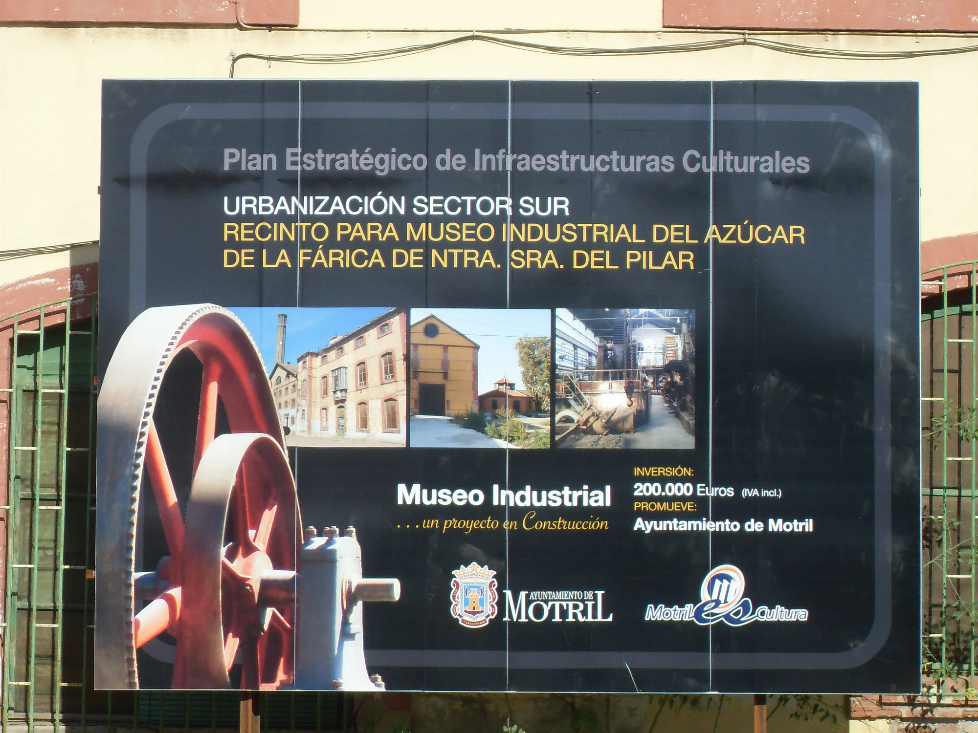 Cartel histórico del proyecto de Museo Industrial del Azúcar