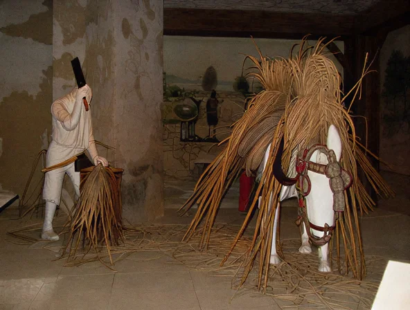 Figuras que recrean el trabajo tradicional con la caña